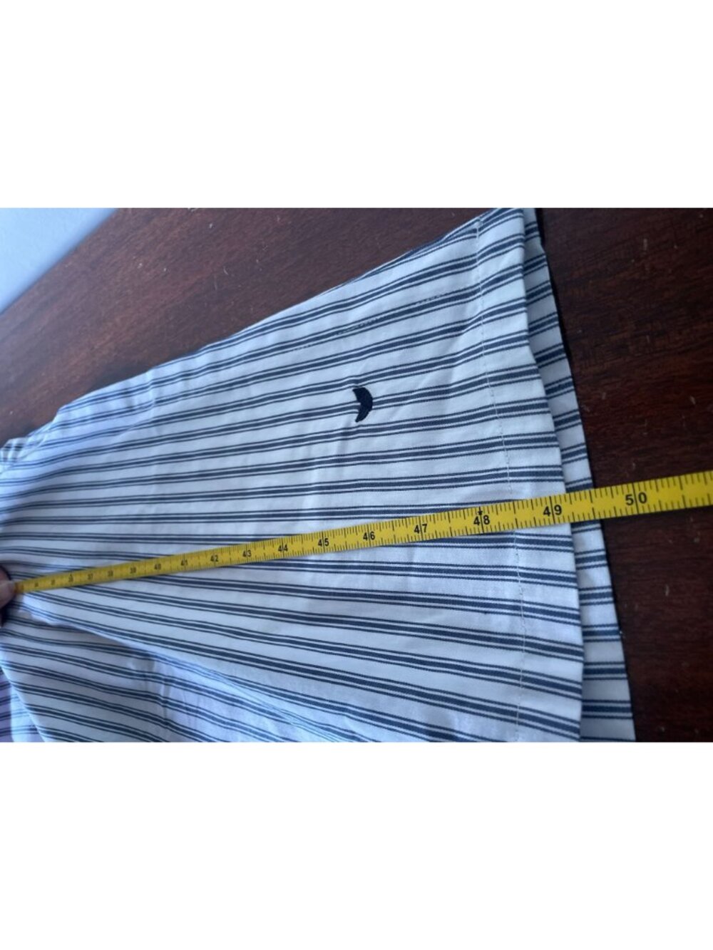 PETITE PLUME french ticking stripe cotton caftan SZ S Luxury Sleepwear - Picture 8 of 12
